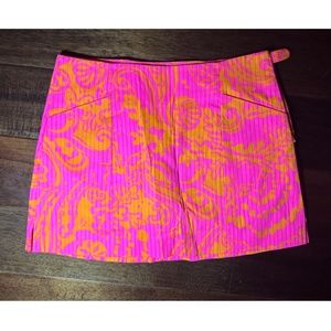 Lilly Pulitzer Skirt Bright Orange and Pink Size 0